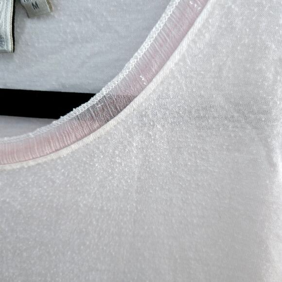 Dantelle Blouse Size M – Baby Pink, Sheer, Feminine, Layered Hem - Picture 4 of 9